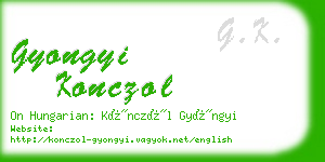 gyongyi konczol business card